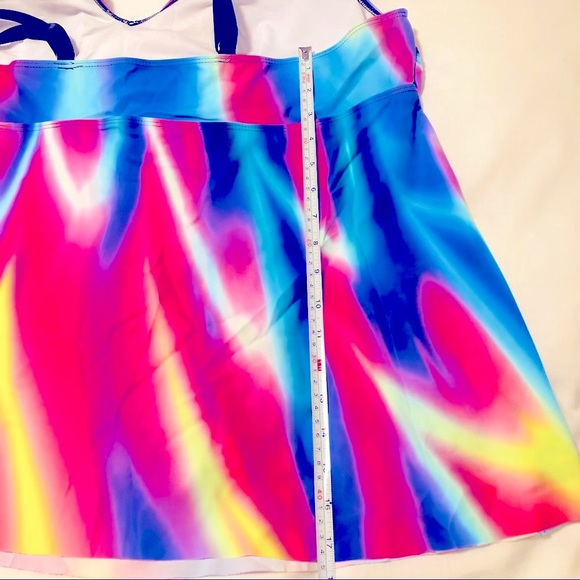 Plus Size 3X Cross Front Vivid 🌈 Tankini Swimsuit Top 🆕 - Picture 7 of 12